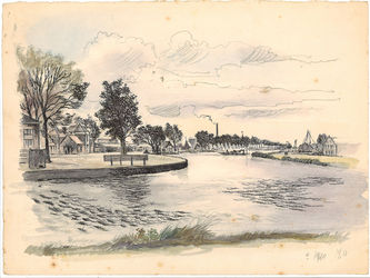 CMO00400-116 Noordhollandsch kanaal met uiterst links het Schoolplein en rechts daarvan het Tramplein met in de verte ...